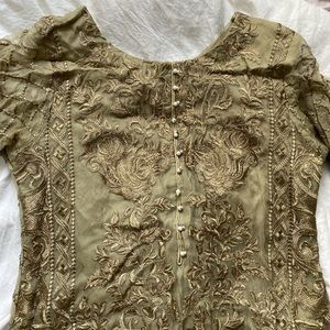 Olive Green Pakistani Suit